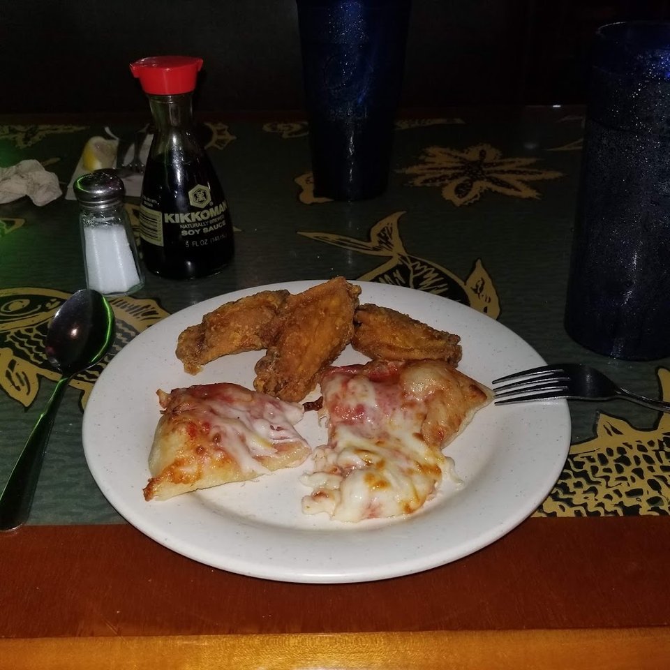 Cheese Pizza and Chicken Wings